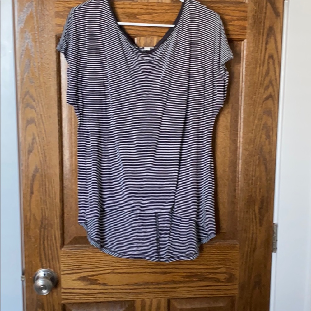 Navy Blue and white striped T-shirt